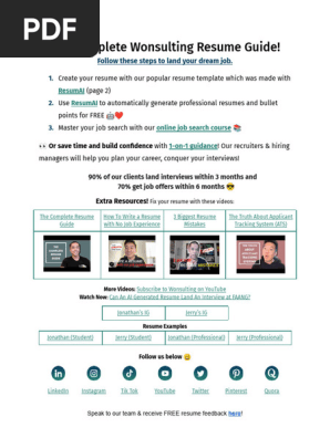 Wonsulting Resume Template (Project Manager) [MAKE a COPY]