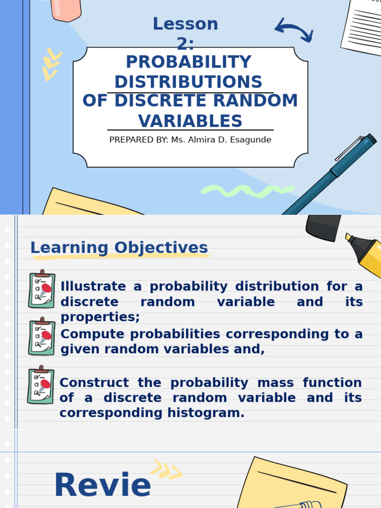 Lesson 2. Probability Distribution of Discrete Random Variables | PDF