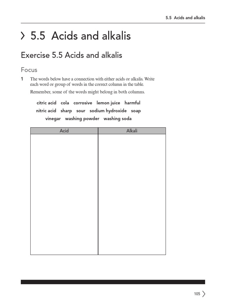 Acid Bases Worksheet 1 | PDF