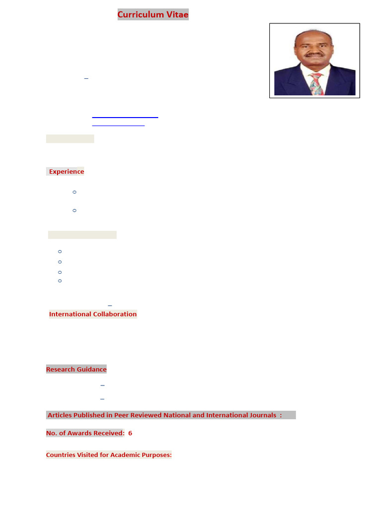DR S Ravi CV LIS 31122019 | PDF | Career & Growth | Social Science