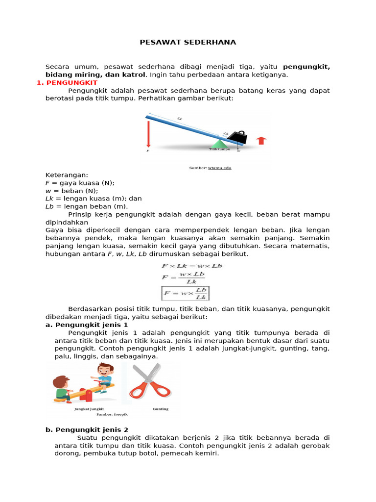 Materi Pesawat Sederhana | PDF