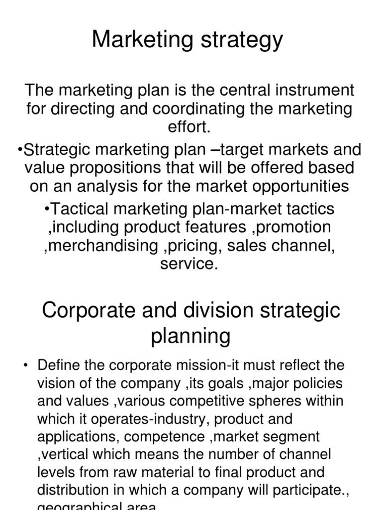 Strategic Marketing Plan Overview | PDF | Business