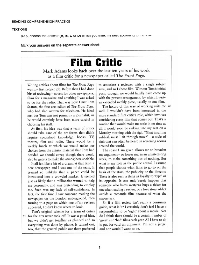 READING COMPREHENSION PRACTICE TEST PDF visual data 6