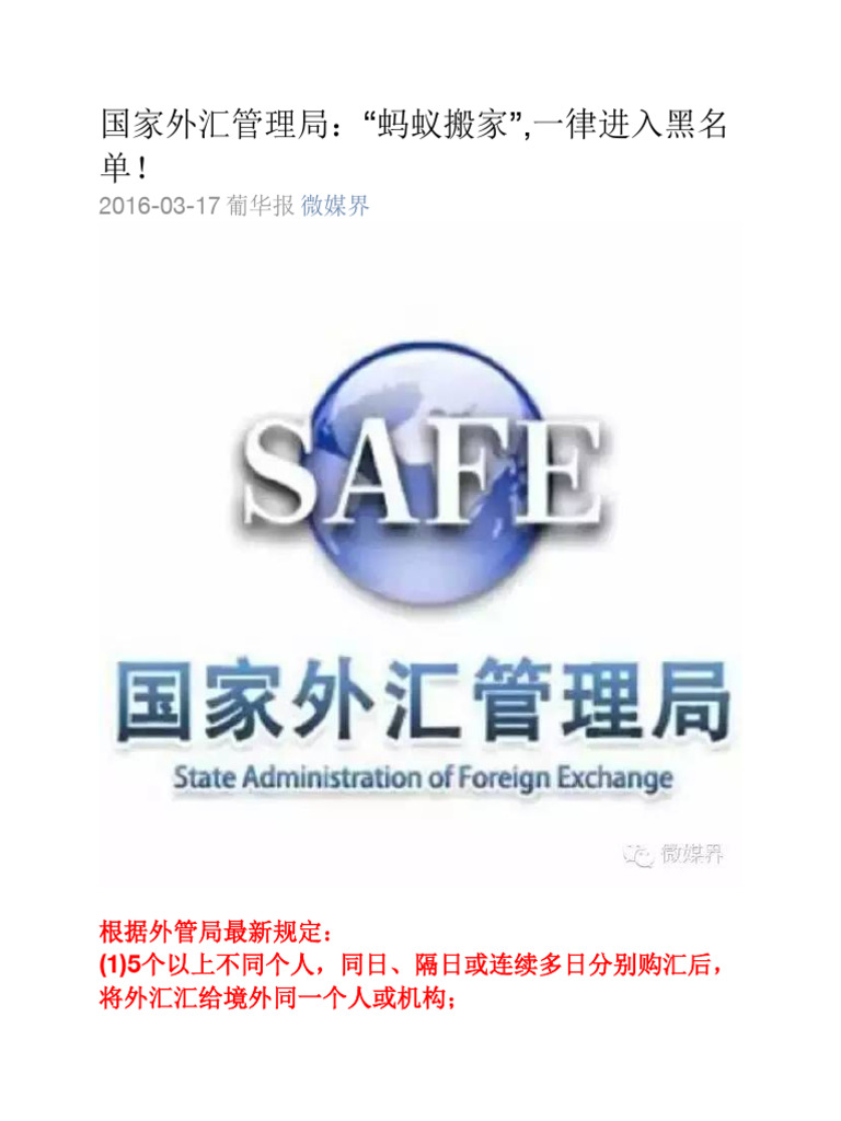 中國外匯管制螞蟻搬家| PDF