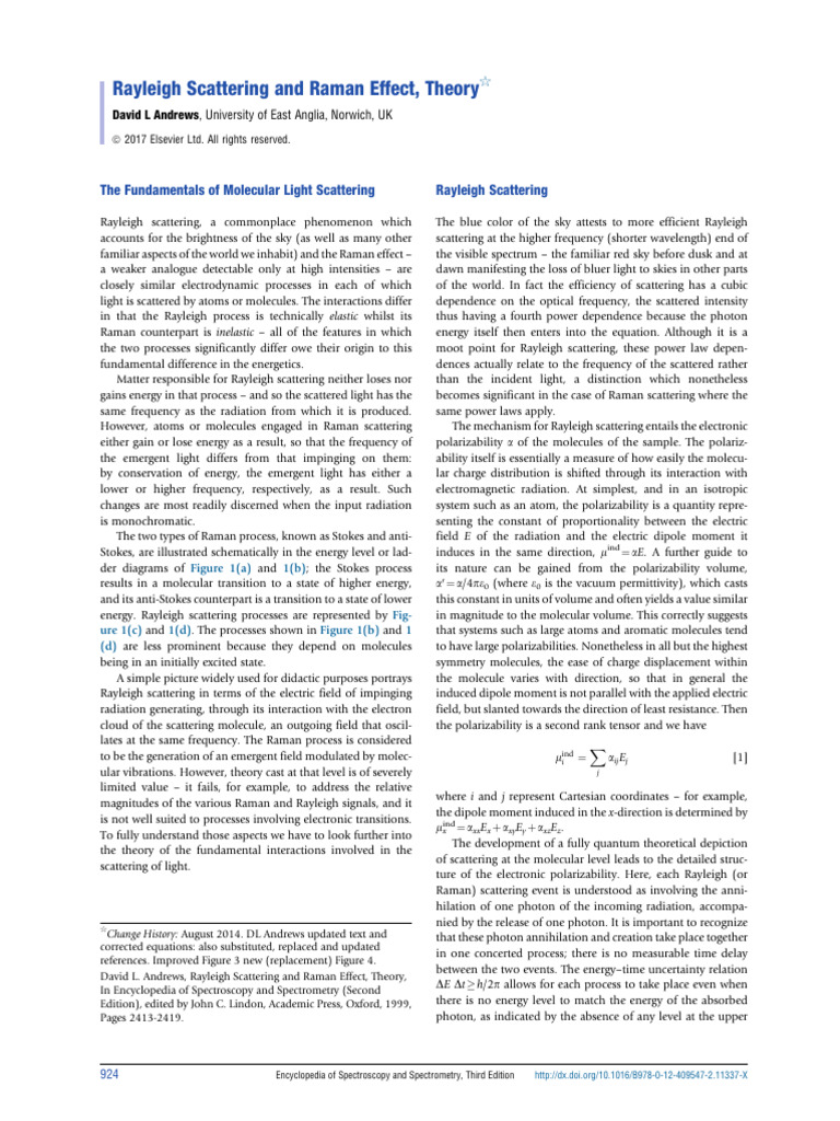 Raylaight Raman Scattering | PDF