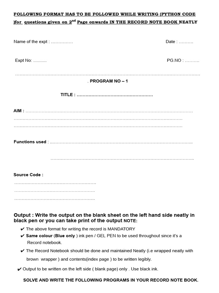 Record work basic python programs docx pdf