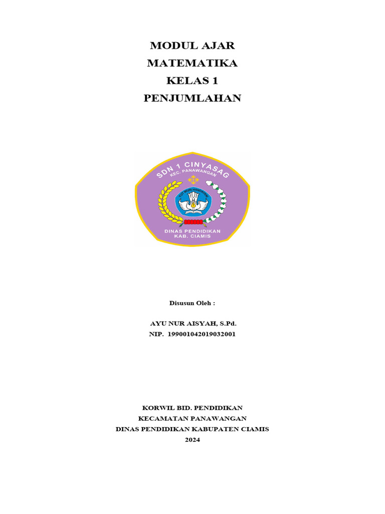 Modul Ajar Kelas 1 Matematika - Penjumlahan | PDF