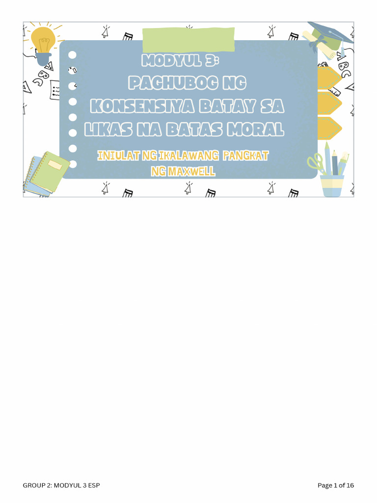 Group 2 Modyul 3 Esp PDF | PDF