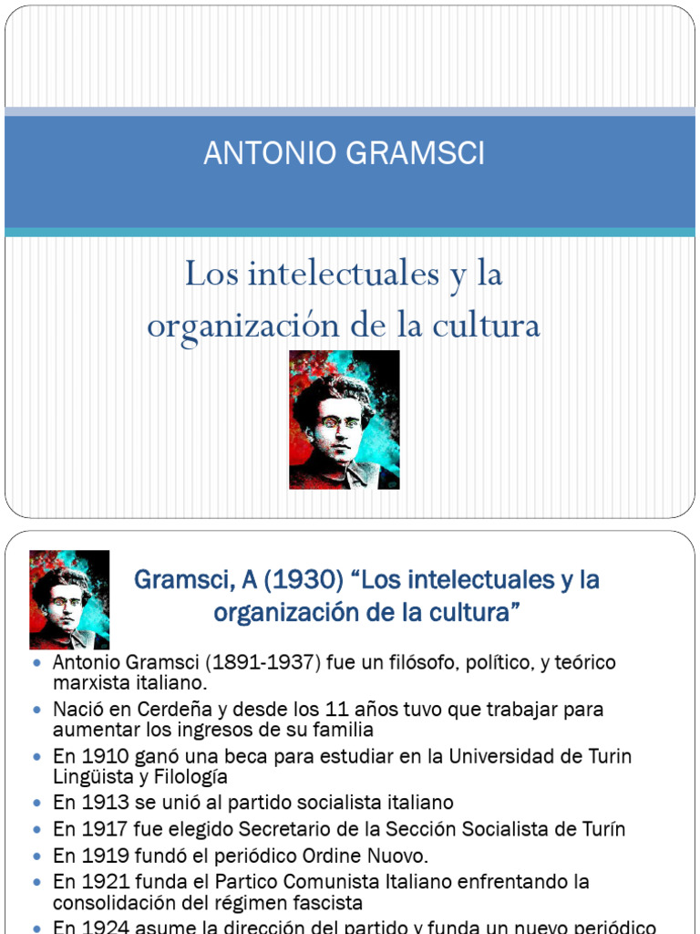 Gramsci. Los Intelectuales y La Organización de La Cultura | PDF ...