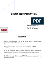 Ciena Corporation: Presented To: Dr. A. Kumar