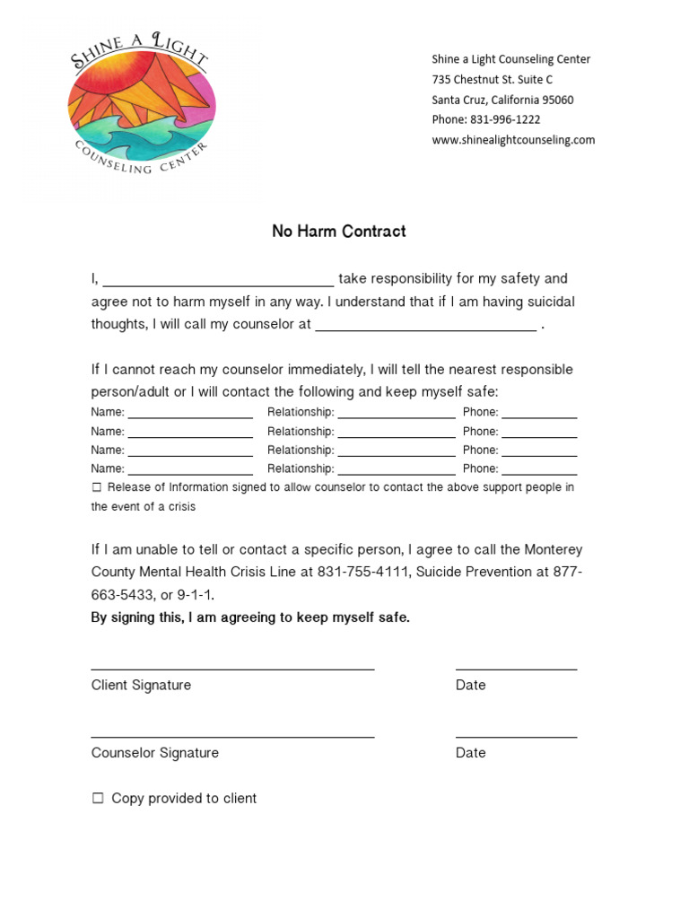 No Harm Contract Monterey | PDF