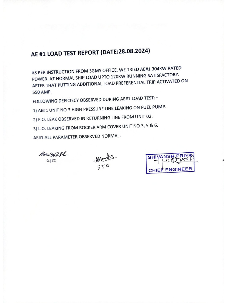 Ae#1 Load Test Report. | PDF