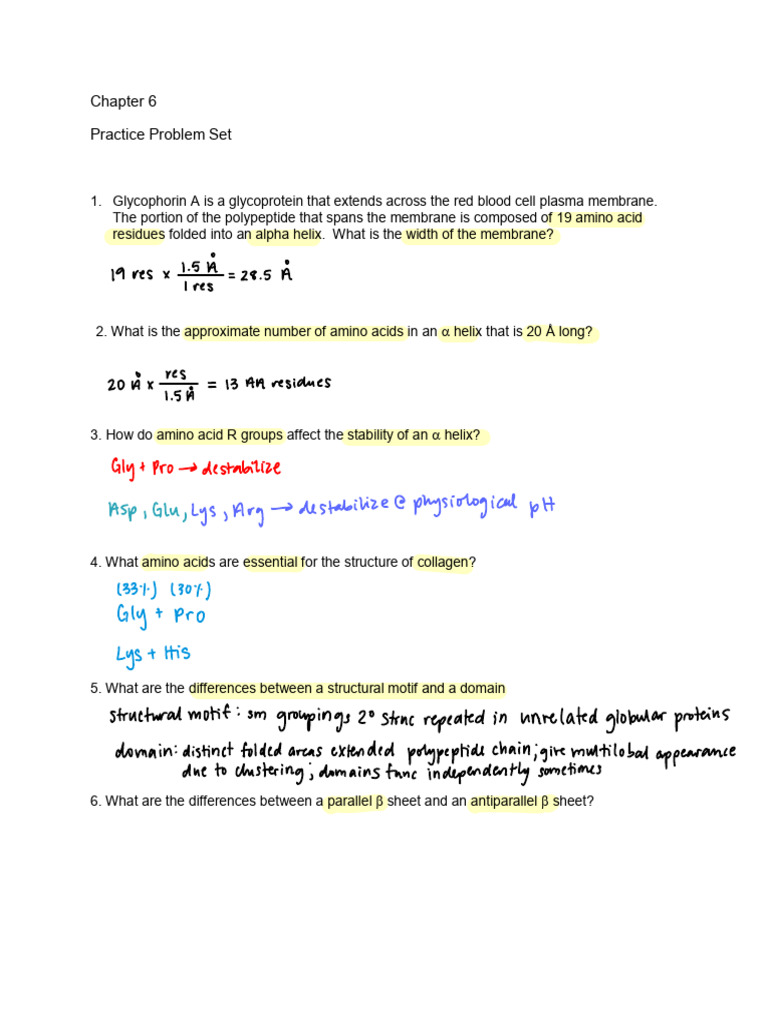 Ch.6 Protein Structure PPs | PDF | Beta Sheet | Alpha Helix