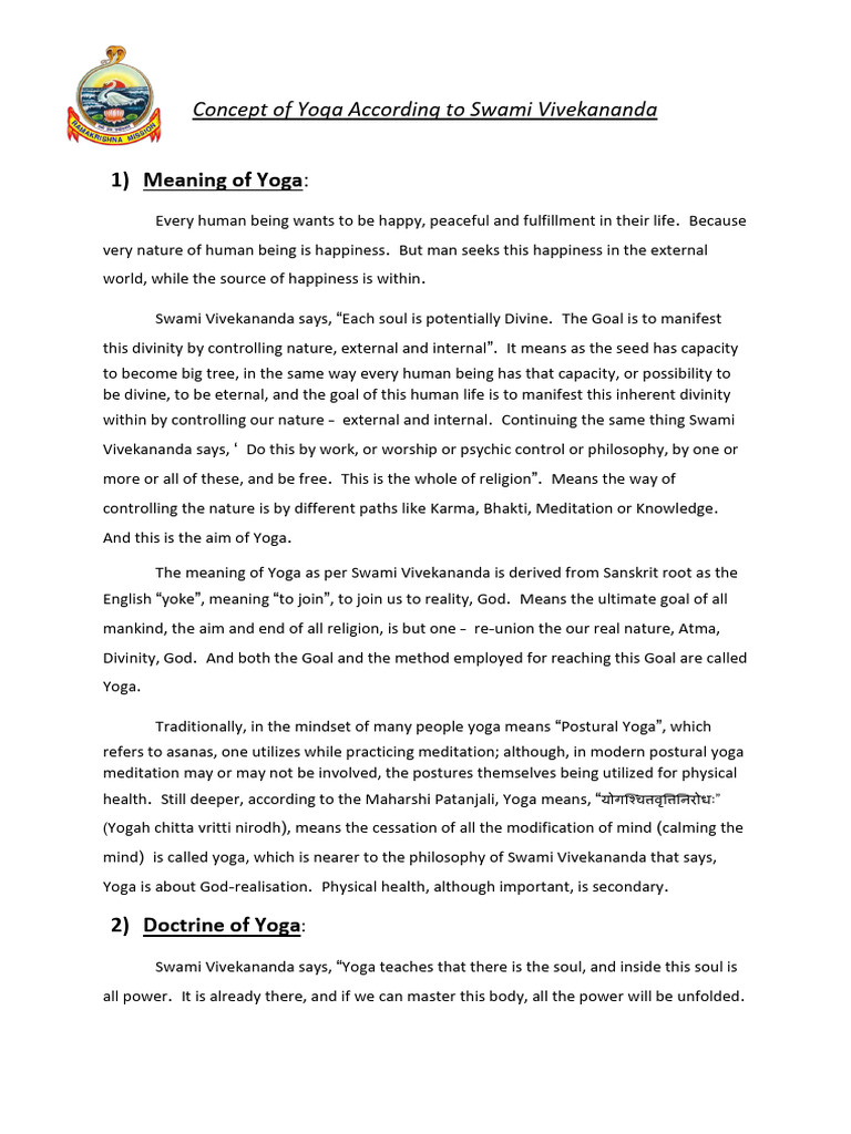 Yoga Philosophy by Swami Vivekananda | PDF | Yoga | Rāja Yoga