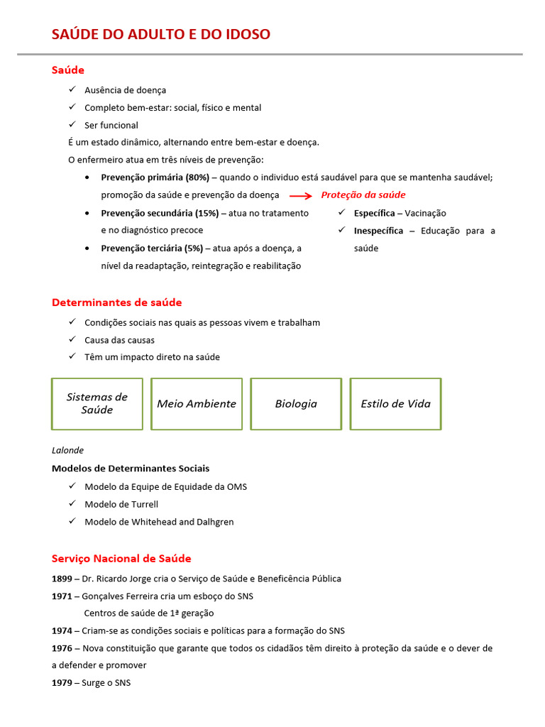 Saúde Do Adulto E Do Idoso Pdf