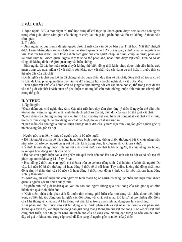 TRIẾT HỌC KTRA DK 1 | PDF