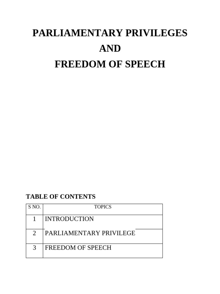 Parliamentary Privileges | PDF