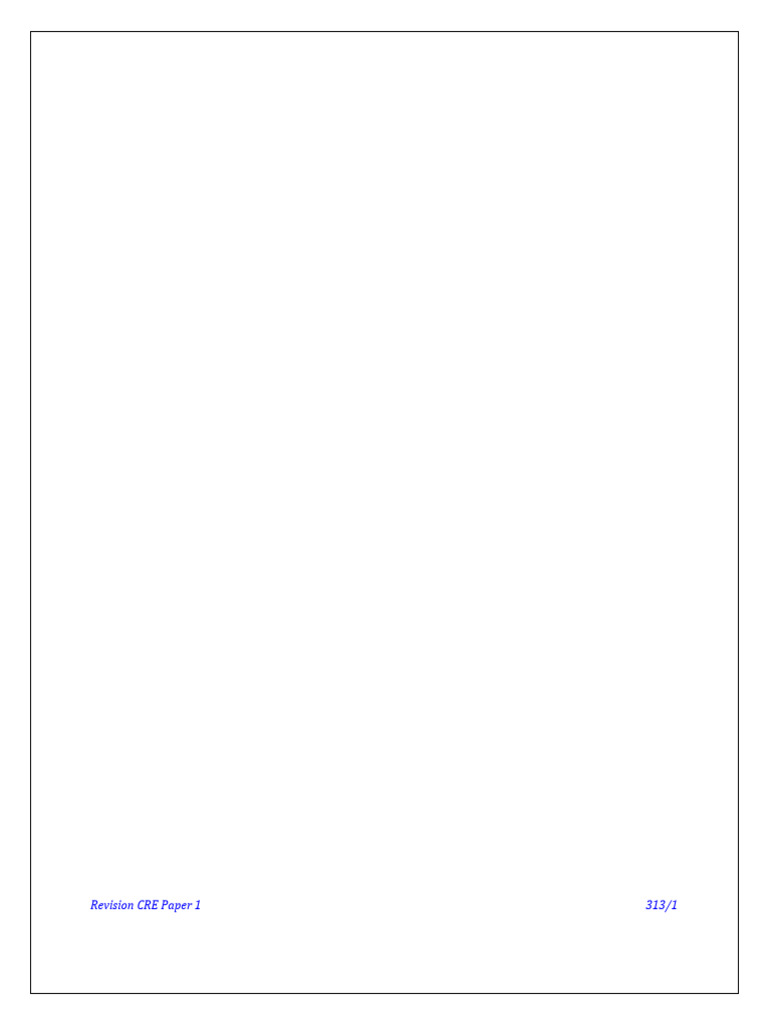 Cre Paper 1 Notes Pdf