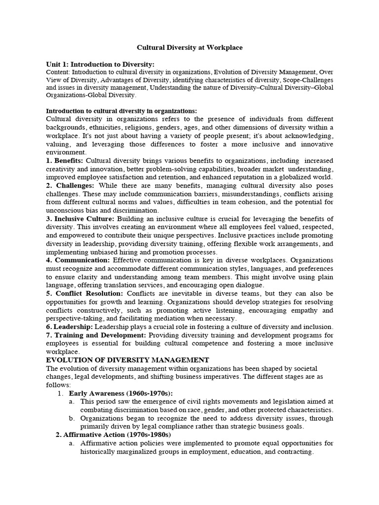 Unit 1 CDW | PDF | Diversity (Business) | Social Science