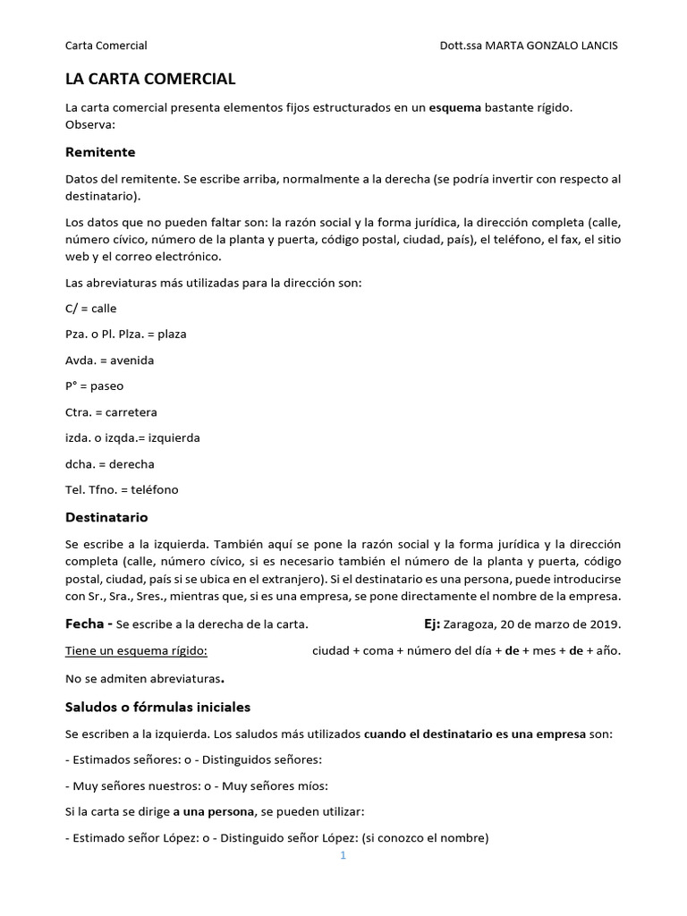 Carta Comercial | PDF