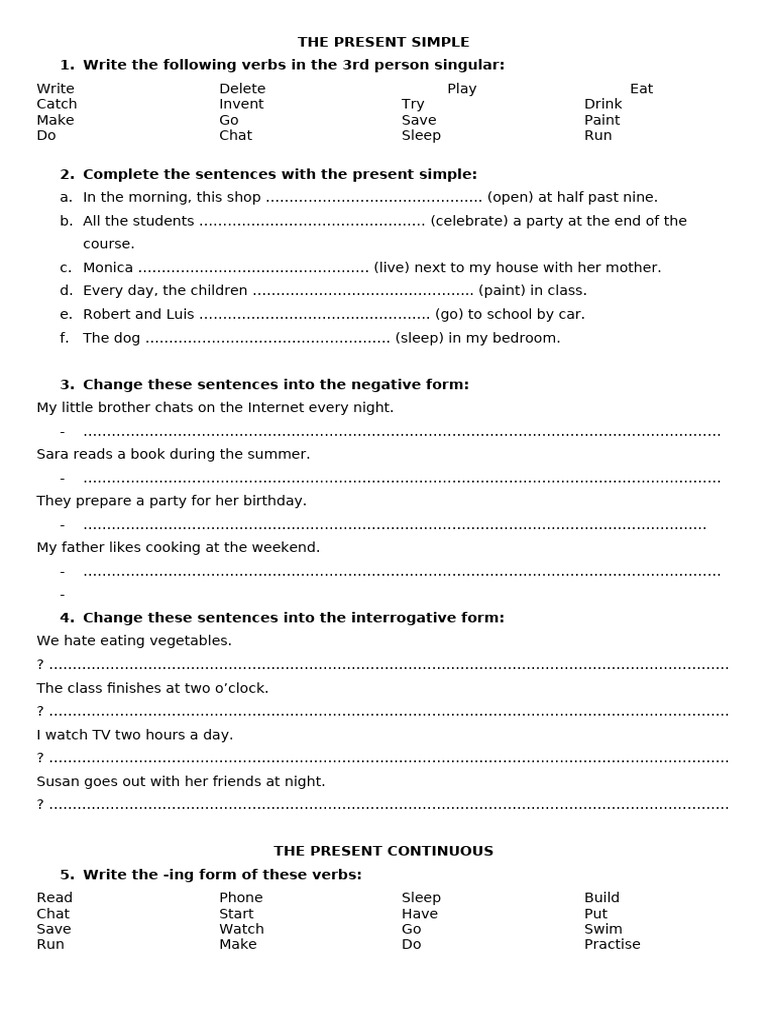 Present Simple and Continuous | PDF