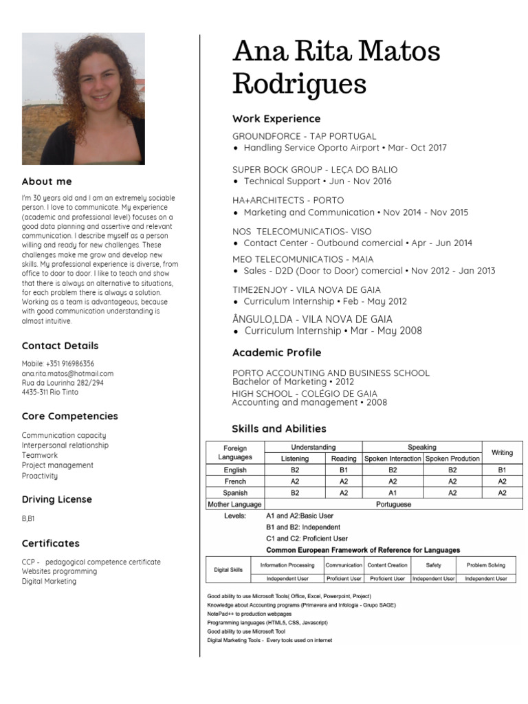 Ana Rita Matos: Marketing Profile | PDF | Porto | Career & Growth