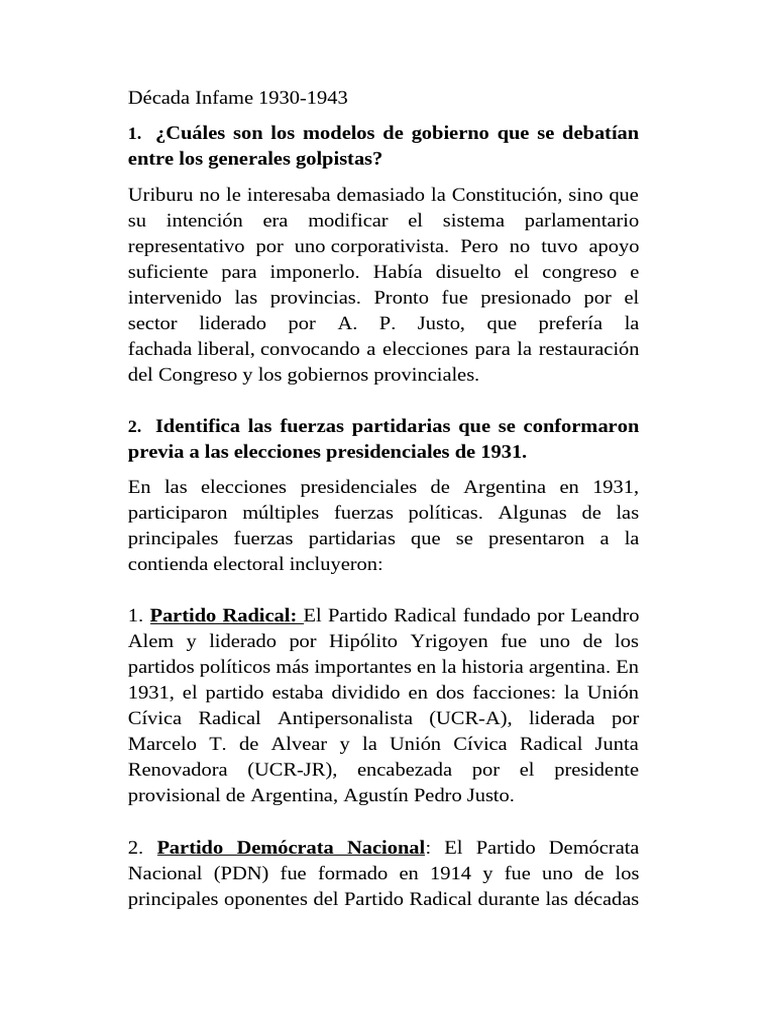 Década Infame 1930-1943 | PDF | Argentina | Economias