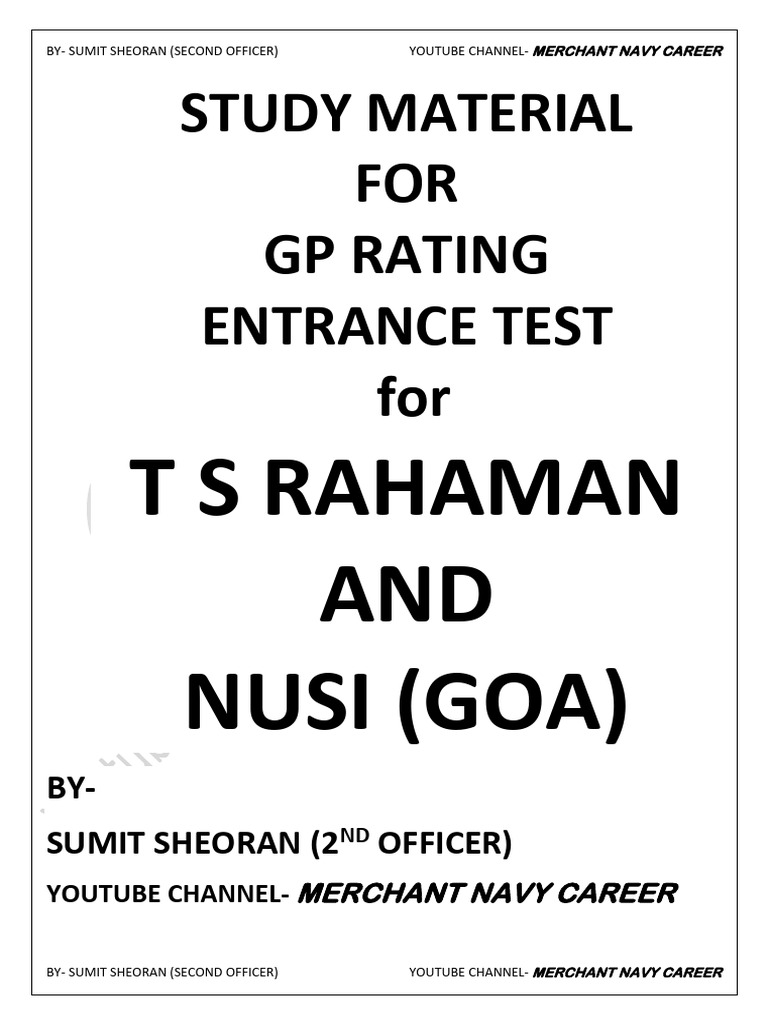 GP Rating Study Material Final | PDF