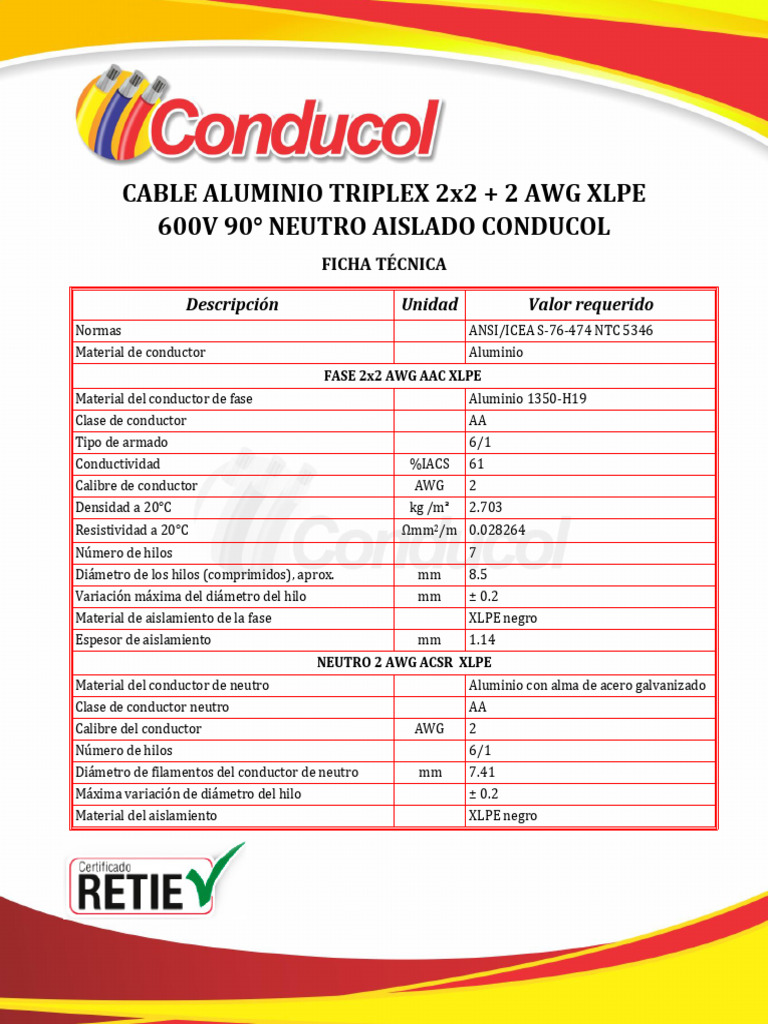 6 - Triplex 2x2+2awg - Na Xlpe | PDF