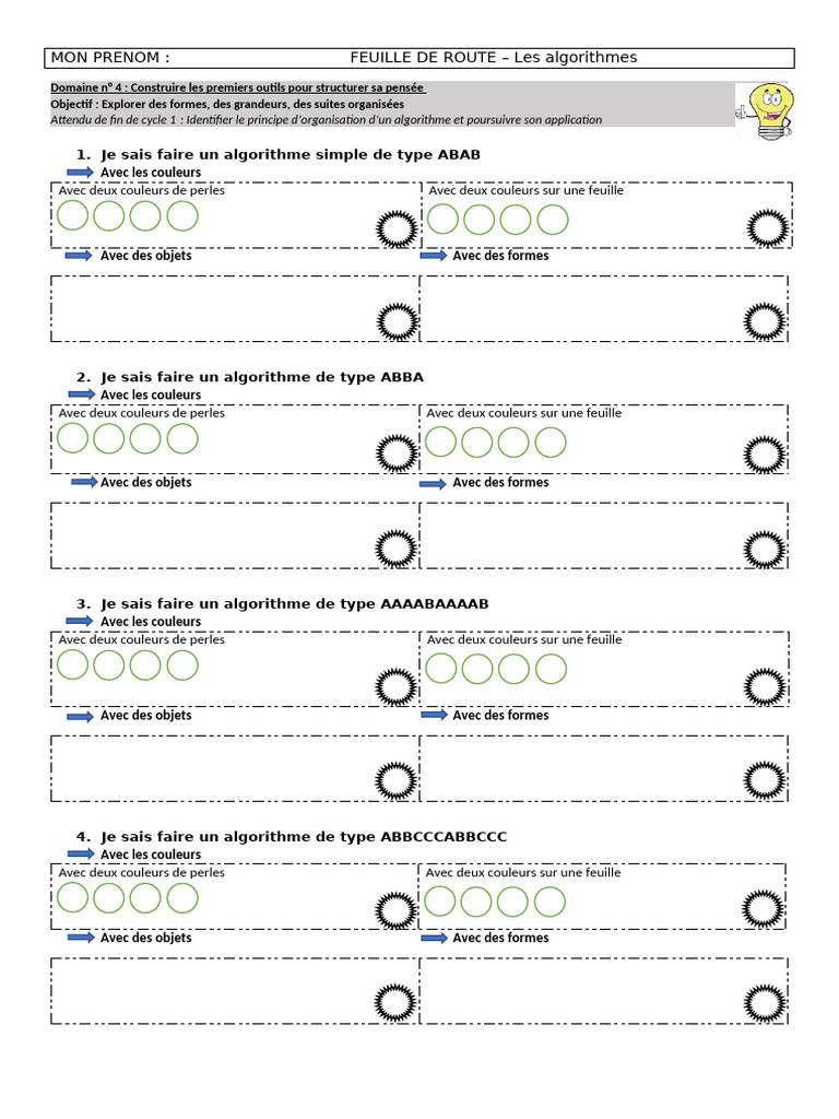Feuille Route Algo Ms | PDF