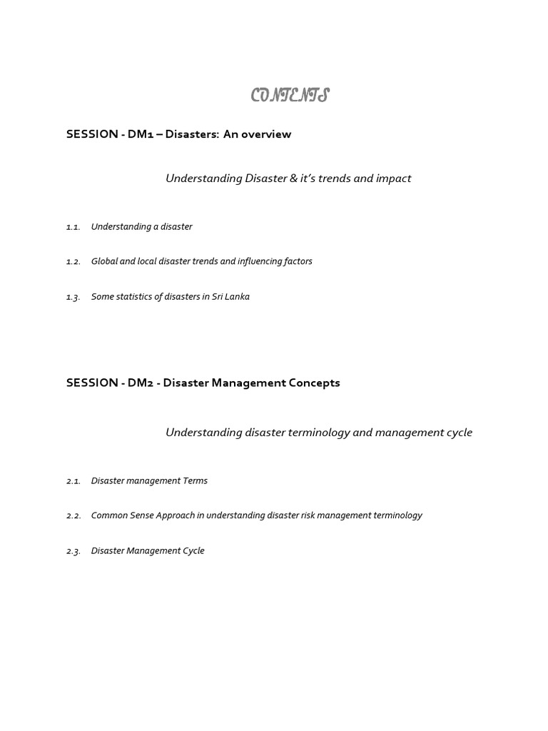 Overview of Disaster Management Concepts | PDF | Natural Disasters ...