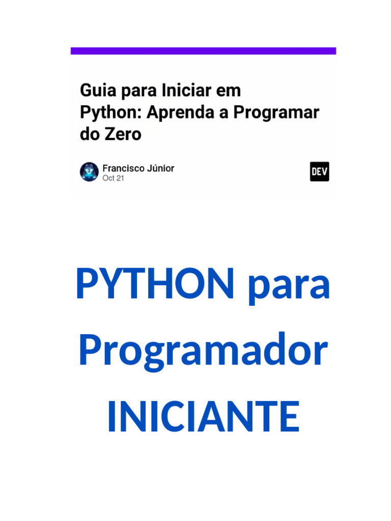 PYTHON para Programador INICIANTE | PDF