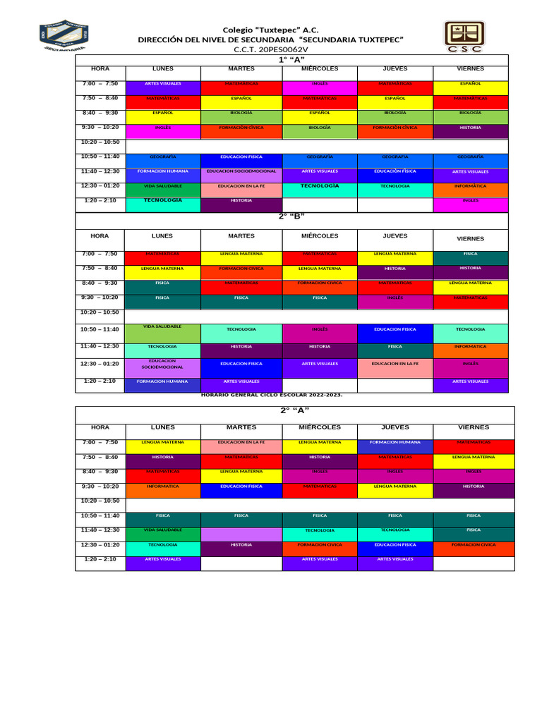 Horarios de Clases 2023 - 2024 | PDF | Science | Estudios de idiomas ...