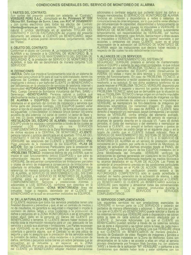 CONDICIONES GENERALES | PDF