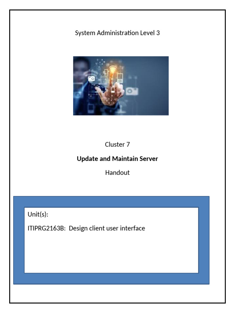 User Interface Handout - System Administration Level 3 | PDF