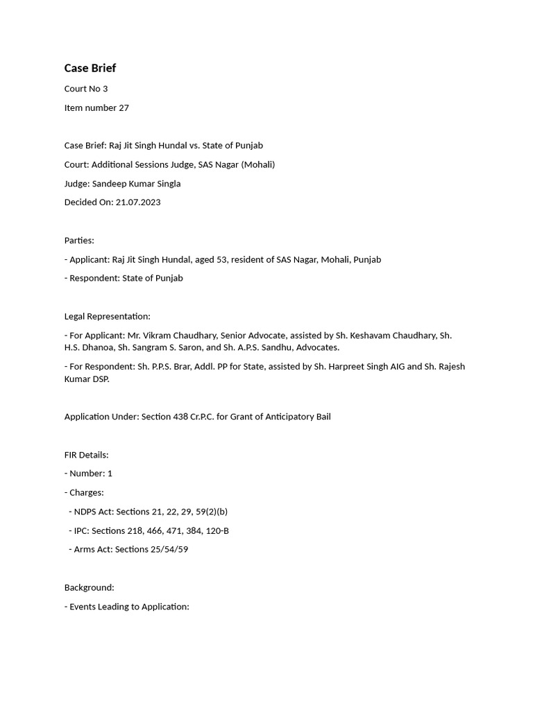 Case Brief Nandini Ankita | PDF