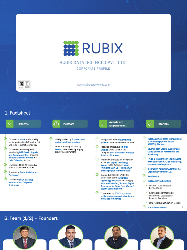 Rubix Data Sciences Corporate Profile Pdf