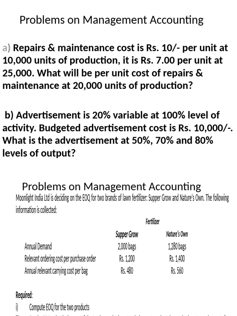 02 CostAccountingProblems | PDF