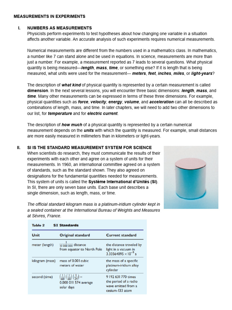 Measurements in Experiments | PDF
