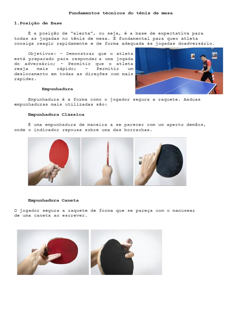Fundamentos Técnicos Do Tênis de Mesa | PDF