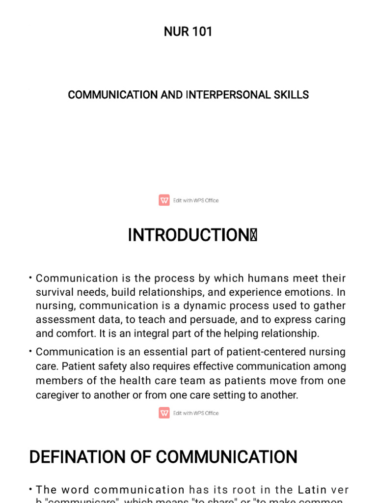 Nur 101 Communication | PDF