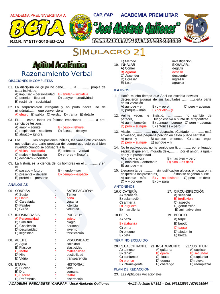 Simulacro 21 en A4 ..... 27-09-2011 | PDF