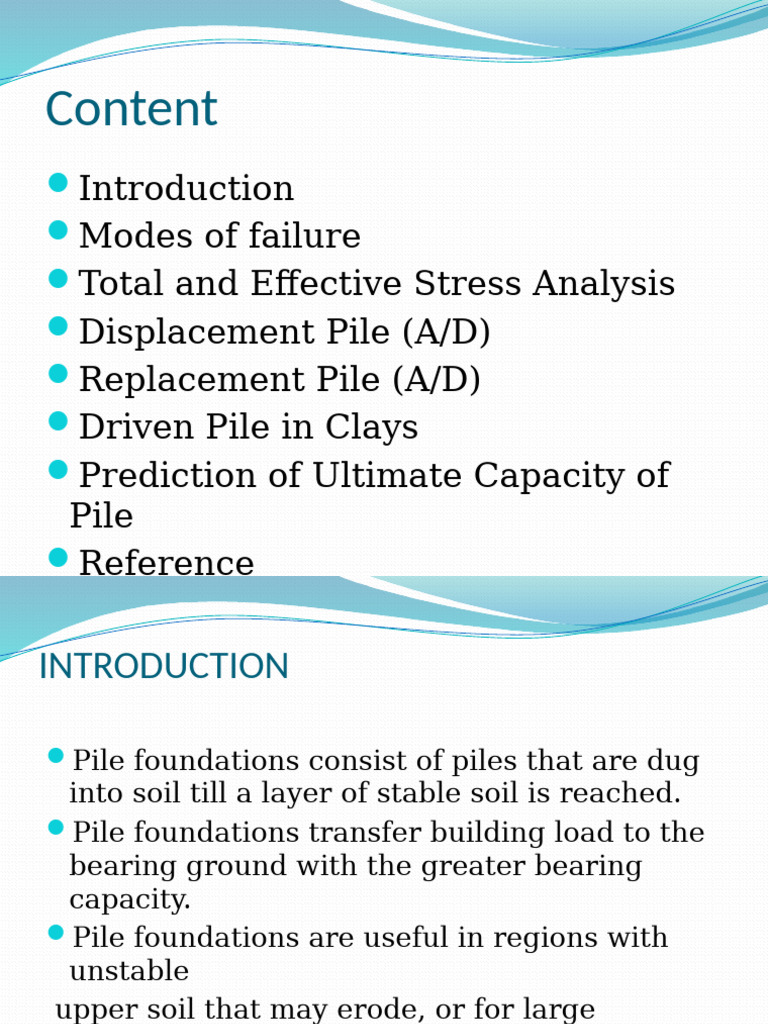 Civil Pile Foundation Ppt Pdf