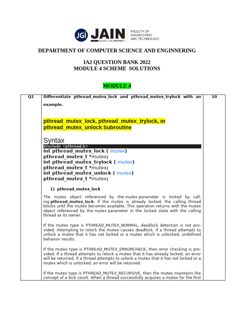 Module 4 Ia2 Scheme and Solution | PDF
