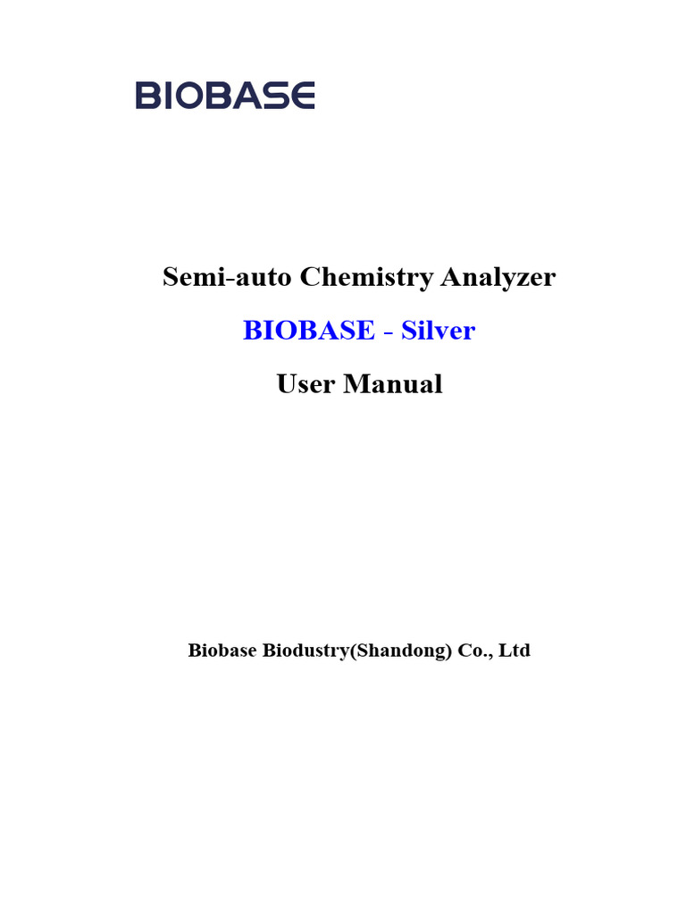 Manual del Analizador Químico BIOBASE Silver | PDF | Informática ...