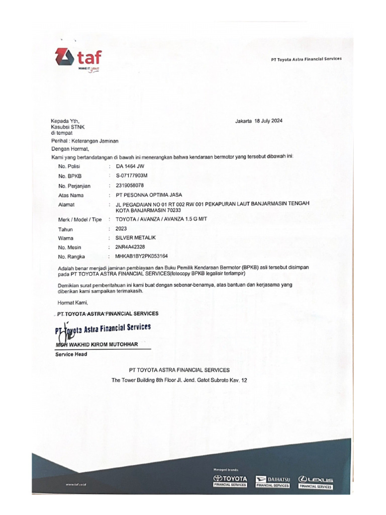 PT Toyota Astra Financial Services | PDF