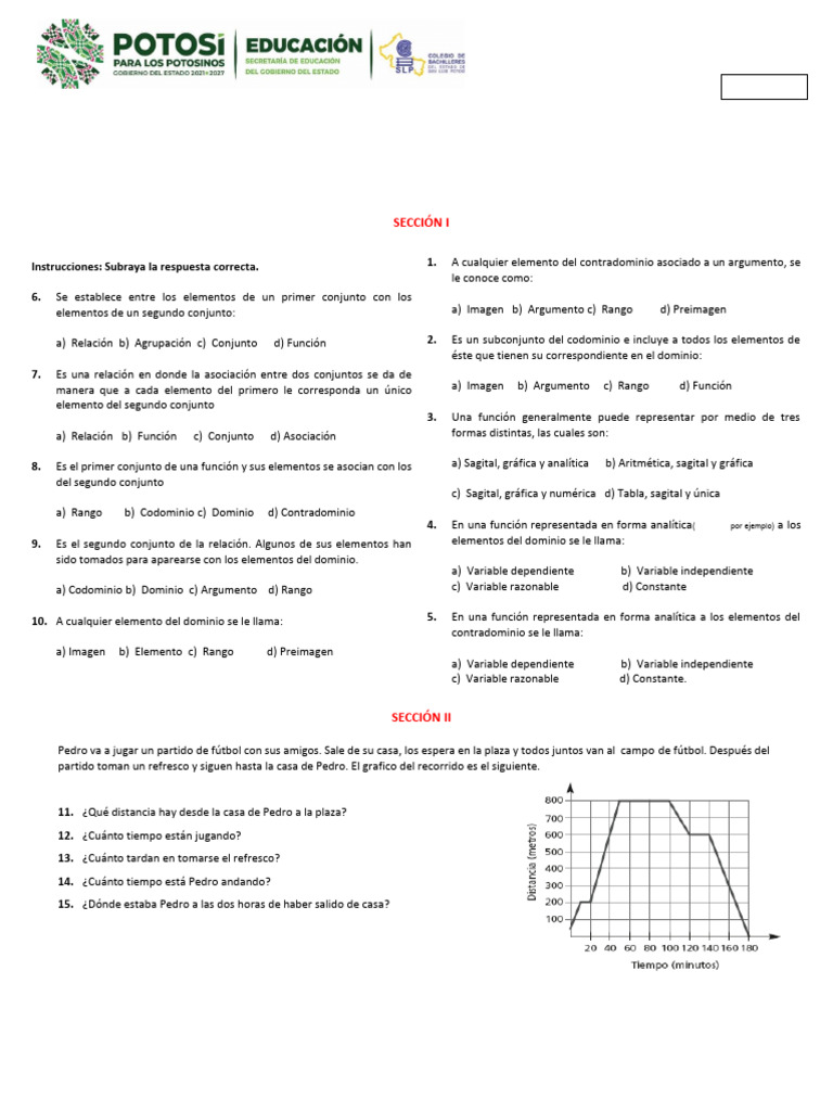 EXA MAT IV 3er CB32 22 | PDF | Función (Matemáticas) | Matemáticas