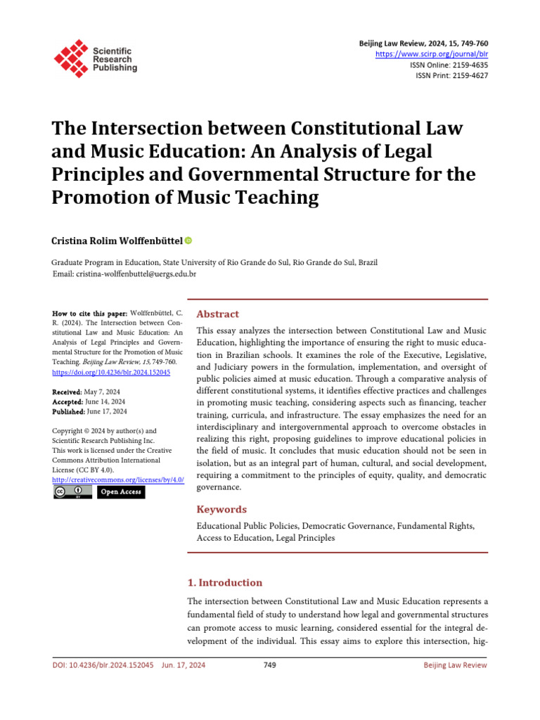 The Intersection Between Constitutional Law and Music Education ...