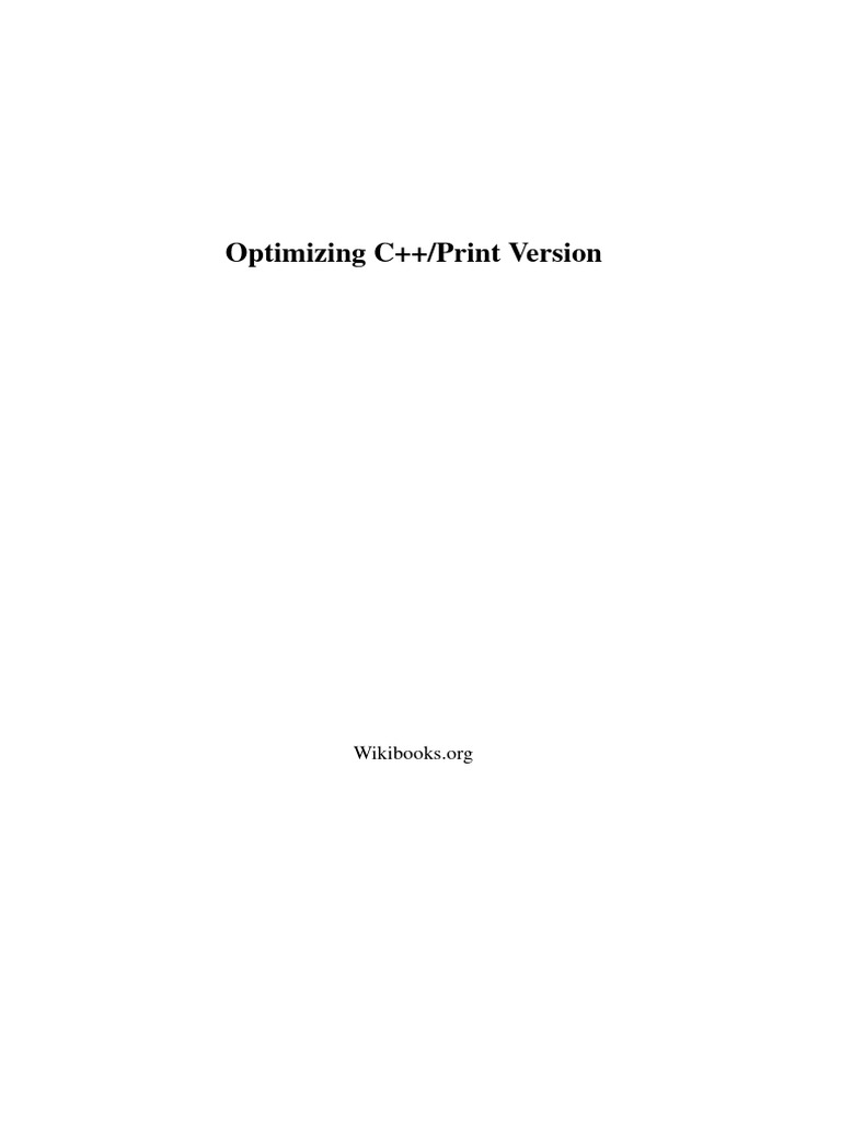 Optimizing C++-Print Version | PDF