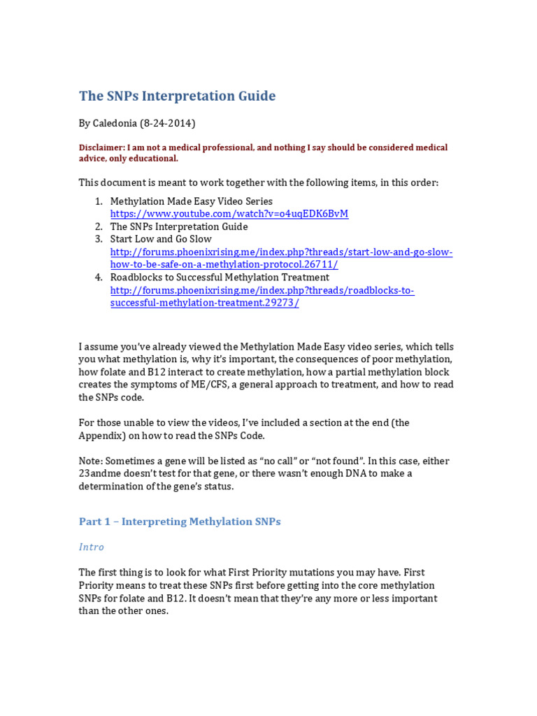 SNPs Interpretation Guide 8-24-2014 | PDF